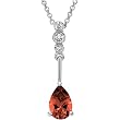 14K White Gold Mexican Fire Opal and Diamond Necklace