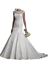 Mermaid Sleeveless Jeweled Lace Satin/Tulle  Dress