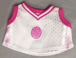 31Jdxd6QEDL Dark Pink & White Basketball Jersey fits Webkinz, Shining Star & 8 10 Make Your Own Stuffed Animals