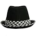 31Jdxm47f4L. AA75  BLACK LIGHTWEIGHT FEDORA HAT W/ WHITE GINGHAM TRIM