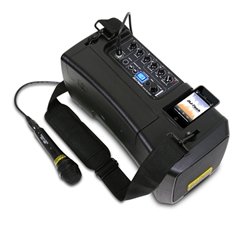 DJ Tech IVISA50LIGHT 50W Abs Battery Portable PA System Ipod Player + 1 MK100 Mic