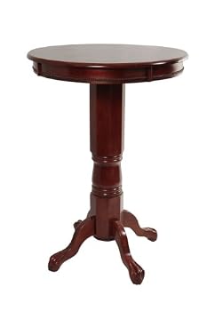 Pedestal Pub Table with Sunburst Veneer Top in English Tudor Finish