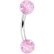 Clear Pink Ultra Glitter Eyebrow Ring