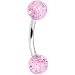 Clear Pink Ultra Glitter Eyebrow Ring