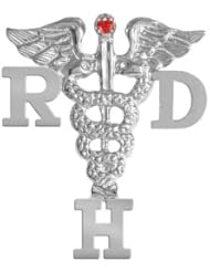 NursingPin - Registered Dental Hygienist RDH Graduation Pin with Ruby in Silver