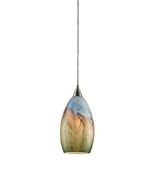 Geologic 1-Light Pendant In Satin Nickel