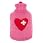 Pink with Red Heart Small Hot Water Bottle