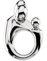 20.50X13.50 Mm 14K White Gold Lg. Mother & Child Family Pendant