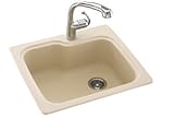 Swanstone KSSB-2522.042 25-Inch by 22-Inch Single Bowl Kitchen Sink, Gray Granite