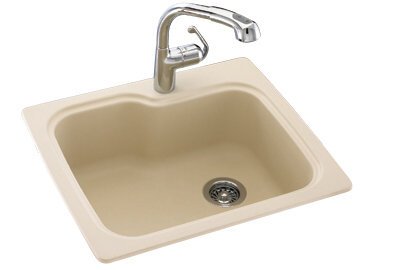 Swanstone KSSB-2522.042 25-Inch by 22-Inch Single Bowl Kitchen Sink, Gray Granite