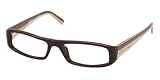 PRADA VPR 23I 7QO-1O1 DARK BROWN PLASTIC EYEGLASSES