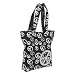 Ashley M Black canvas peace sign tote with silver peace emblem (Black)