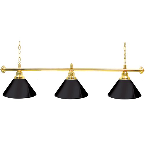  Trademark Premium 60 Inch 3 Shade Billiard Lamp Black and Gold, Black 
