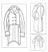1800 - 1820 Men's M-notch and Roll Collar Tailcoat Pattern