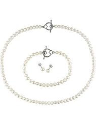 Sterling Silver 5-6mm Freshwater Cultured Pearl Boxed 3-Piece Set
