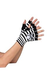 Acrylic Fingerless Sexy Gloves With Skull And Crossbones Design