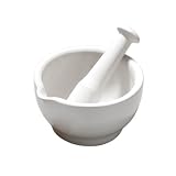 Premier Housewares 14 x 8 x 8 cm Stone Mortar and Pestle, White