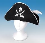 PIRATE FELT HAT w/ REAL FEATHER HALLOWEEN COSTUME ...