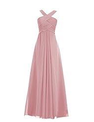 Empire   Waistline Chiffon Halter Pleated Floor Length Evening Dress/Homecoming Dress/Bridesmaid Dress/Pageant Dress/Prom Dress/Party Dress/Maxi Dress 