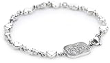 King Baby Skull and Heart Sterling Silver Chain Bracelet King Baby Skull and Heart Sterling Silver Chain Bracelet