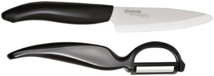 Kyocera Advanced Ceramic Revolution Series 4.5-inch Utility Knife And Peeler Gift Set, Black