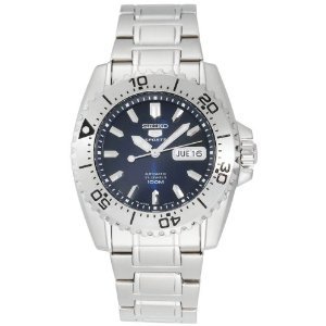 Seiko Men's SNZG37 Seiko 5 Automatic Blue Dial Stainless-Steel Bracelet Watch