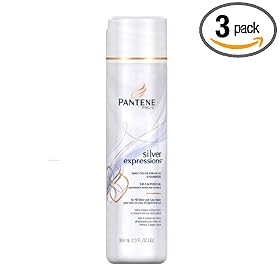Pantene Pro-V Silver Expressions Daily Color Enhancing Shampoo for Gray to Silver Shades, Sterling to Snow, 13 fl oz (384 ml) (Pack of 3)