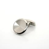 Image of Engined-Turned Circle/ Base metal cufflinks, Palladium Plated