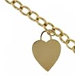Heart Pendant Bracelet in Solid Yellow Gold 7 or 8 Inch