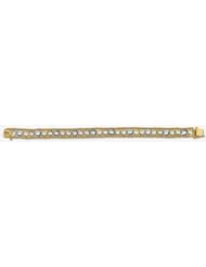 14k TriColor Diamond Cut Bracelet 7"