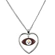 Pittsburgh Steelers Mini Football Heart Necklace