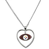 Pittsburgh Steelers - NFL Mini Football Heart Pendant Necklace