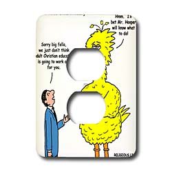 Rich Diesslins Funny Religious Light Cartoons - Big Bird Reject for Adult Christian Education - Light Switch Covers - 2 plug outlet cover