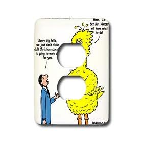 Rich Diesslins Funny Religious Light Cartoons - Big Bird Reject for Adult Christian Education - Light Switch Covers - 2 plug outlet cover