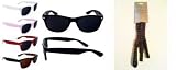 Vintage Wayfarer Dark Lens/Clear Lens Style Sunglasses - 50+ Colors & Styles w/ Free Eyewear Holder