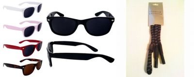 Vintage Wayfarer Dark Lens/Clear Lens Style Sunglasses - 50+ Colors & Styles w/ Free Eyewear Holder