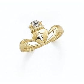 14K Claddagh Toe ring Dia - GH24005 by Abacus