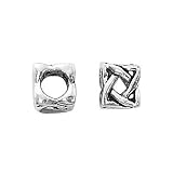 Sterling Silver Celtic Cube Bead - Fits Pandora - 7.5mm