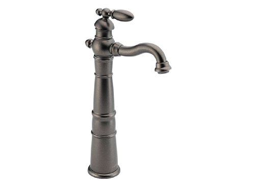Delta Victorian 755-PT Single Handle Centerset Lavatory Faucet with Riser - Less Pop-Up, Aged Pewter