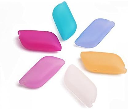 AMLGE Creative Colorful Silicone Toothbrush Hygiene Anti-Bacterial Cover Case Cap for Home and Outdoor Use Pack of 6