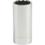 Northern Industrial Socket - 3/8in. Drive, 20mm, 12-Pt., Deep