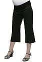 Olian Twill Rolldown Capri Maternity Pant