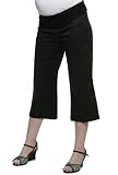 Olian Twill Rolldown Capri Maternity Pant