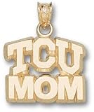 TCU Horned Frogs Solid 10K Gold Arched ''TCU MOM'' Pendant