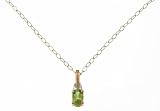 Image of 9ct Yellow and White Gold Ladies Peridot Birth Stone Pendant + 18