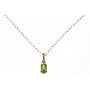 9ct Yellow and White Gold Ladies Peridot Birth Stone Pendant + 16" Yellow Gold Trace Chain