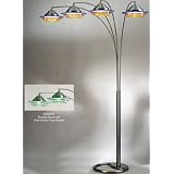 87 4 TRIPLE RING ARC FLOOR LAMP IN BRUSHED NICKEL FINISH WITH MULTI COLOR RINGS by Nova