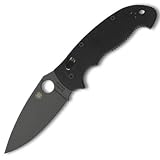 Spyderco Manix G-10 Plain Edge Knife, Black