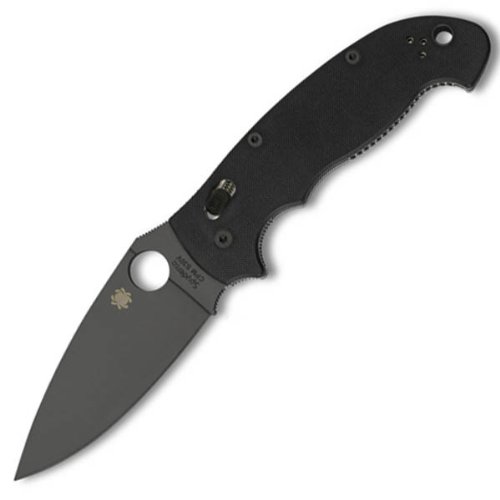 Spyderco Manix G-10 Plain Edge Knife, Black Spyderco Manix G-10 Plain Edge Knife, Black Hunting Knives
