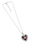 NFL San Francisco 49ers Reversible Crystal Heart Pendant with 16" Chain